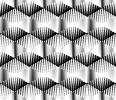Hücresel geometrik desen, sorunsuz bir şekilde tekrarlanabilir. 