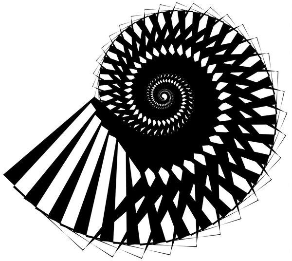 Geometric, angular snail