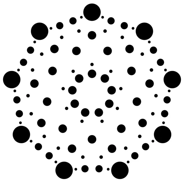 Punkte, Kreise radial — Stockvektor