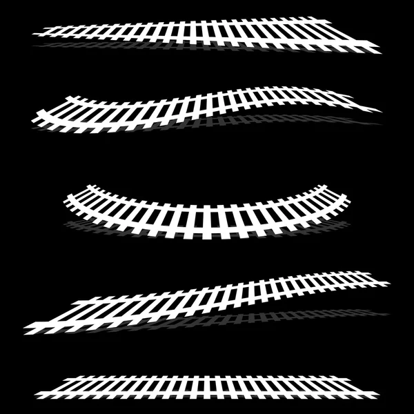 Ferrovia, sagome ferroviarie — Vettoriale Stock