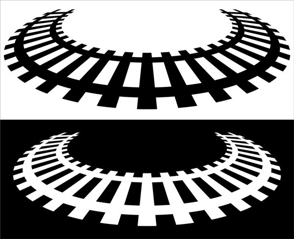 Railway, railroad silhouettes 