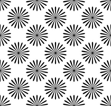 Radyal yayılan hatları ile yinelenen desen.  