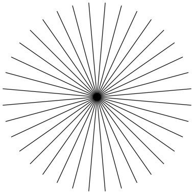 Radyal, düz ince çizgiler yayılan.  