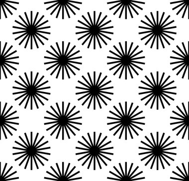 Radyal yayılan hatları ile yinelenen desen.  