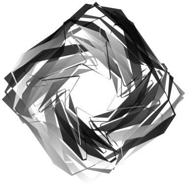 Sinirli, açısal tek renkli geometrik öğesi. 