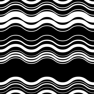 Dalgalı, zig-zag yatay paralel çizgiler. 