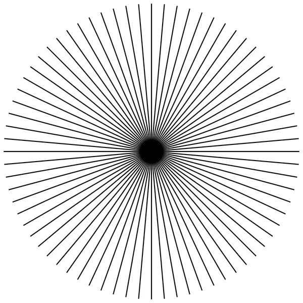 Radial, rayonnant lignes minces droites . — Image vectorielle