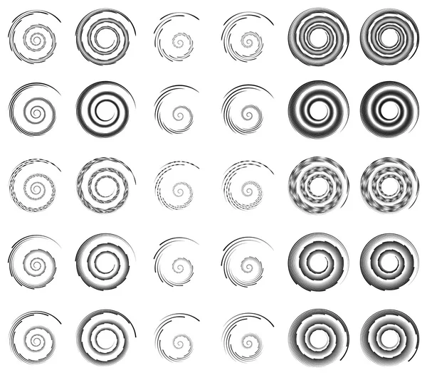 Set of spiral, helix shapes elements — Stock Vector