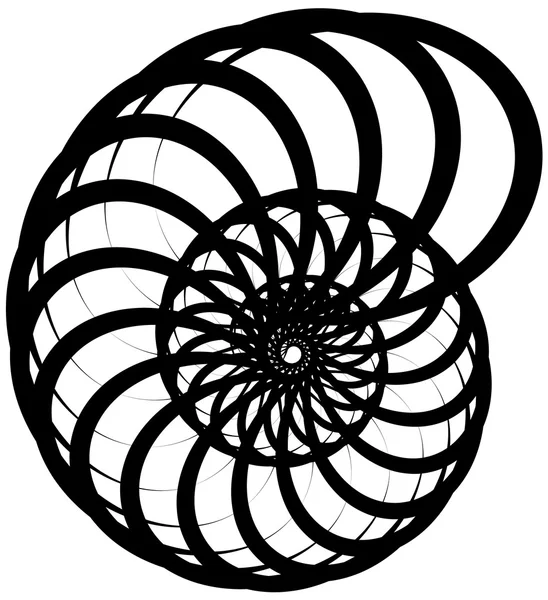 Voluta espiral, forma de caracol, elemento . —  Vetores de Stock