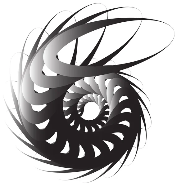 Voluta espiral, forma de caracol, elemento . — Vector de stock
