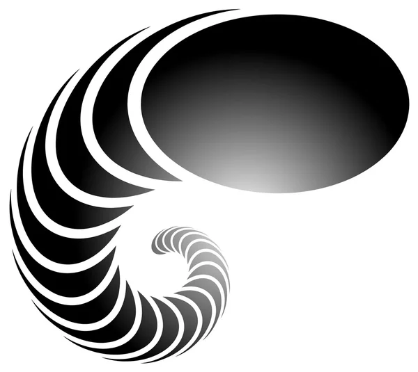 Espiral, hélice, forma de caracol . — Vector de stock