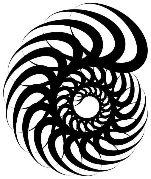 Voluta espiral, forma de caracol, elemento . — Vector de stock