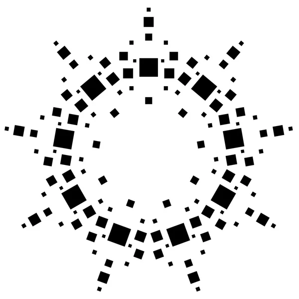 Elemento circular hecho de cuadrados . — Vector de stock