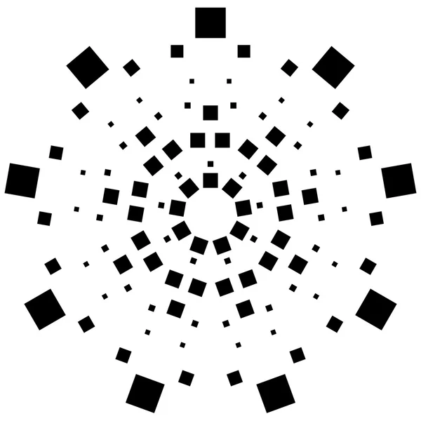 Okrągły element wykonany z kwadratów. — Wektor stockowy