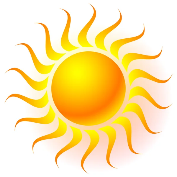 Sun ClipArt-bilder med genomskinlig glödeffekt. — Stock vektor