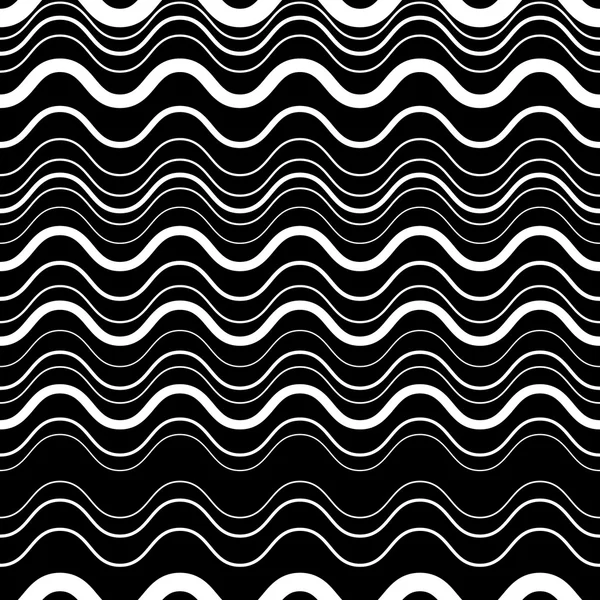 Wellenförmige, horizontale Parallellinien im Zickzack. — Stockvektor