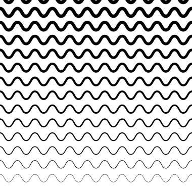 Yatay olarak tekrarlanabilir düzensiz dalgalı çizgiler. 