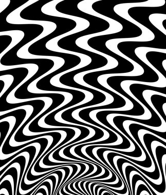 Dalgalı, sallanan - radyal çizgiler zikzak.  