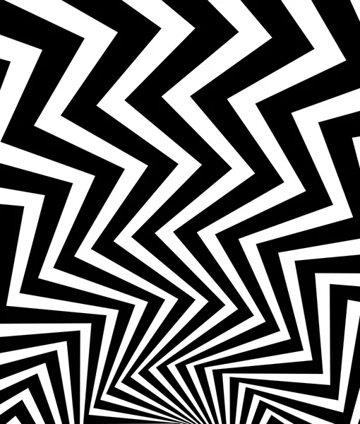 Ondulé, ondulé - lignes radiales en zigzag . — Image vectorielle