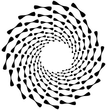 Sarmal öğesi. Konsantrik dönen şekli 