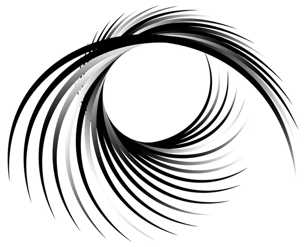 Dynamic lines with spiral distortion. — Stock Vector