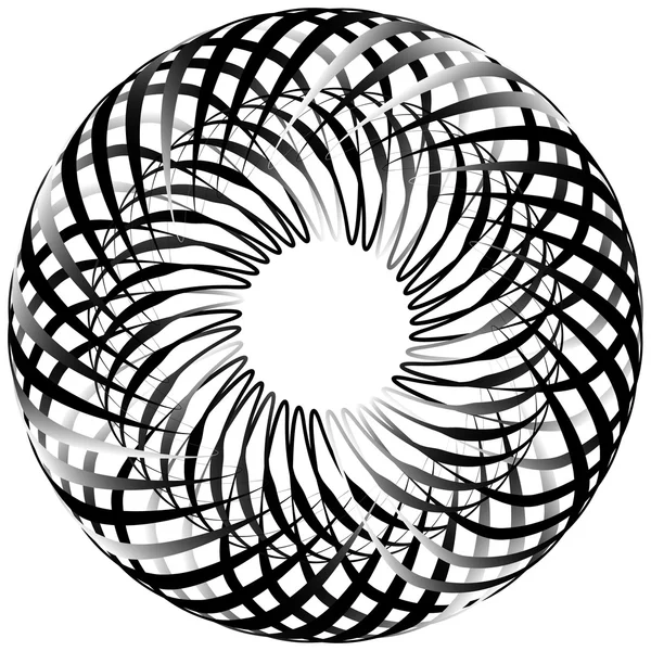 Spiraal roterende, concentrische vorm — Stockvector