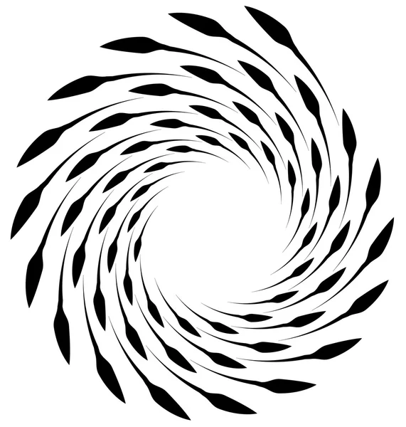 Elemento a spirale. Forma vorticosa concentrica — Vettoriale Stock