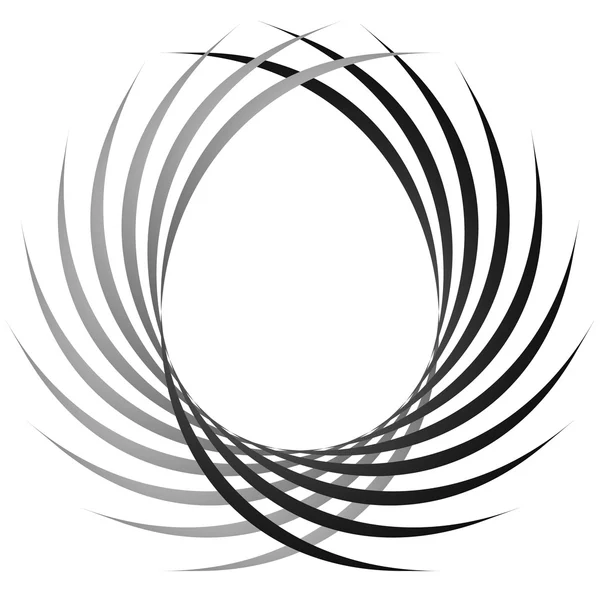 Sich kreuzende kreisförmige symmetrische Linien. — Stockvektor