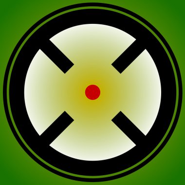 Hedef işareti, dürbün ağı, artı simgesi 