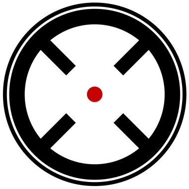 Hedef işareti, dürbün ağı, artı simgesi 