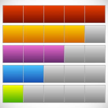 İlerleme, adım, faz göstergeleri. 