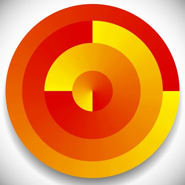 Concentrische, radiaal cirkels pictogram — Stockvector