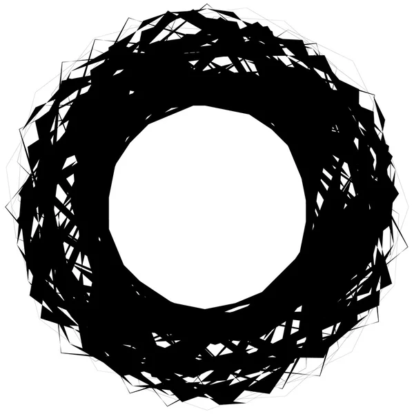 Abstract edgy circular shape, element — Stock Vector