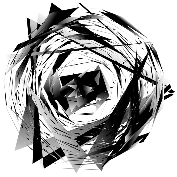 Elemento abstracto geométrico monocromo — Vector de stock