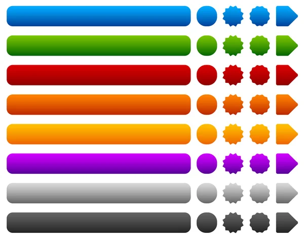 Rectangle, cercle, boutons starburst ensemble — Image vectorielle