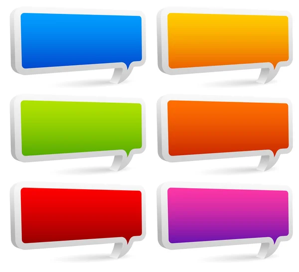 Colorful rectangular speech bubbles — Stock Vector