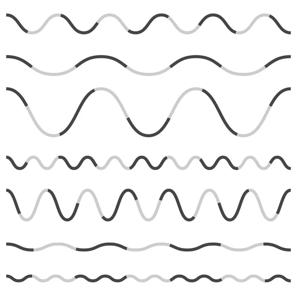 Wavy, curved abstract line, stripe elements — Stock Vector