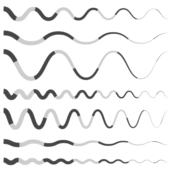 Vlnité, zakřivené abstraktní linie, prokládané prvky — Stockový vektor