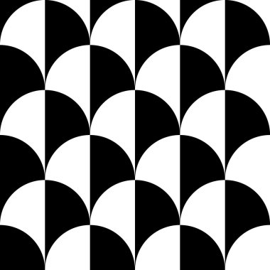 Geometrik siyah ve beyaz soyut desen 