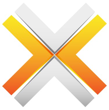 X işareti, çapraz, soyut simgesi  