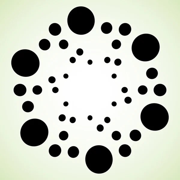 Punteado, círculos abstracto fondo monocromo — Vector de stock