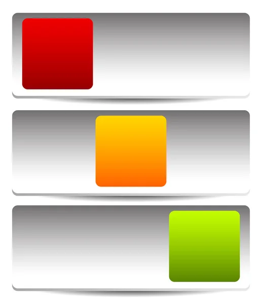 Botón rectangular, interruptor, juego de conmutadores — Vector de stock