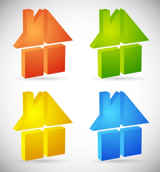 Hogar colorido, iconos de la casa — Vector de stock