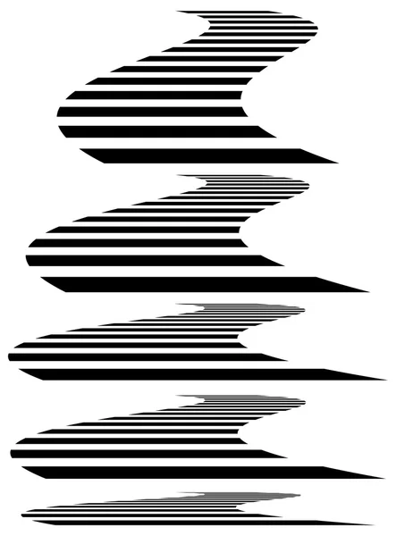 Lignes, rayures en perspective 3d . — Image vectorielle