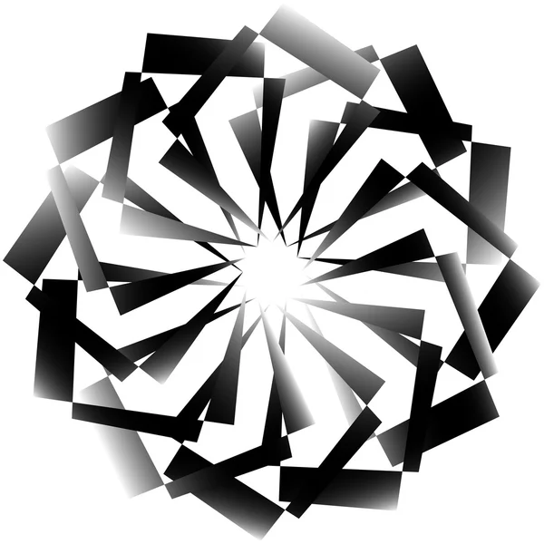 Radiální, spirálovitě geometrické dekorativní prvek — Stockový vektor