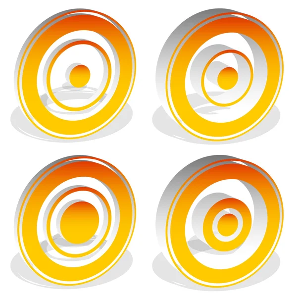 Cercles concentriques, réticule, icônes cibles — Image vectorielle
