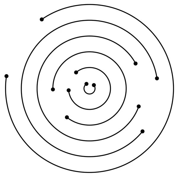 Konzentrische Kreise mit Punktelement. — Stockvektor