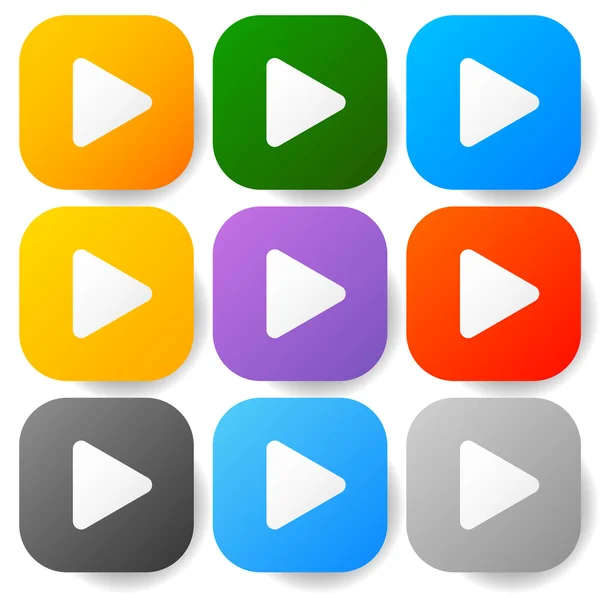 Media play buttons set — Stock Vector