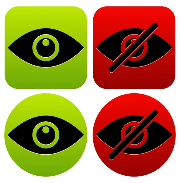 Set of eye icons, symbols — Stock Vector