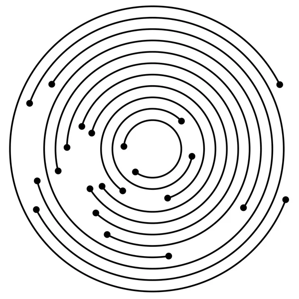 ドット要素の同心円. — ストックベクタ